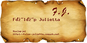 Fülöp Julietta névjegykártya