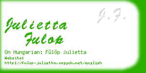 julietta fulop business card