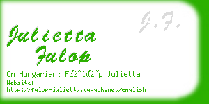 julietta fulop business card